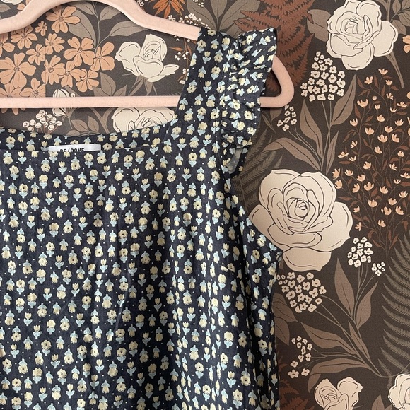 NWOT RE/DONE Women's Blue Floral-print Cotton-blend Jersey Mini Dress - Picture 5 of 7